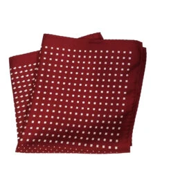 100% Silk Pocket Square - Ruby Red & White Dots & Fleur De Lis 12.5in 12 100% Silk Pocket Square - Ruby Red & White Dots & Fleur De Lis 12.5in -Fashion Formal Wear Store 0048 3 92923.1634669859