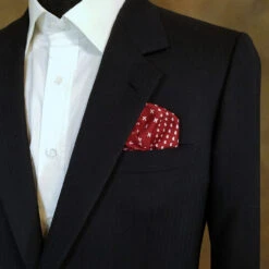 100% Silk Pocket Square - Ruby Red & White Dots & Fleur De Lis 12.5in 15 100% Silk Pocket Square - Ruby Red & White Dots & Fleur De Lis 12.5in -Fashion Formal Wear Store 0048 4 33386.1634669861