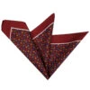 100% Silk Pocket Square - Ruby Red With Petite Flowers 12.5in -Fashion Formal Wear Store 0049 43257.1634669988