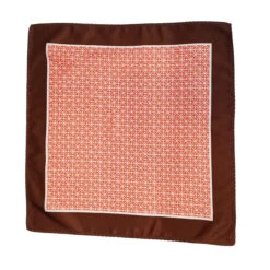 100% Silk Pocket Square - Bronze Brown & Salmon Diamond Design 12.5in -Fashion Formal Wear Store 0051 2 59705.1634670120