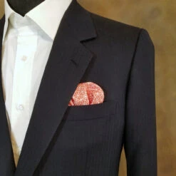100% Silk Pocket Square - Bronze Brown & Salmon Diamond Design 12.5in -Fashion Formal Wear Store 0051 3 36699.1634670120