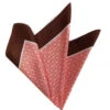 100% Silk Pocket Square - Bronze Brown & Salmon Diamond Design 12.5in