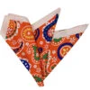 Silk Blend Pocket Square - Large Mod Orange Paisley Design 12.5 In -Fashion Formal Wear Store 012 2 82552.1619026620