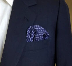 100% Silk Pocket Square - Navy & Royal Blue Petite Paisleys 12.5 X 12.5 -Fashion Formal Wear Store 040 2 72697.1606937944