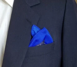 100% Silk Pocket Square - Navy & Royal Blue Petite Paisleys 12.5 X 12.5 -Fashion Formal Wear Store 040 4 88700.1606937945