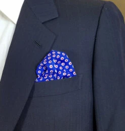 100% Silk Pocket Square - Royal Blue & Hot Pink Polka Dot 12.5in X 12.5in -Fashion Formal Wear Store 043 6 35891.1606901647
