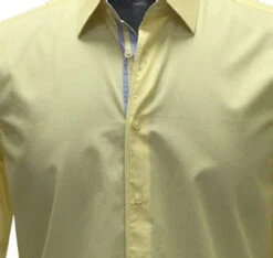 St. Cado Yellow Contrasting Blue Inner Cuff & Placket Fashion Shirt -Fashion Formal Wear Store 147 Y 2 61835.1594899400