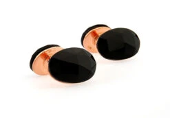 Large Double-Sided Black Onyx In Rose Gold Cufflinks (V-CF-G1211B-RG) -Fashion Formal Wear Store 150009a 16008.1583748304