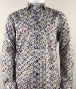 St. Cado Mesh Red Design Fashion Shirt - Button Cuff