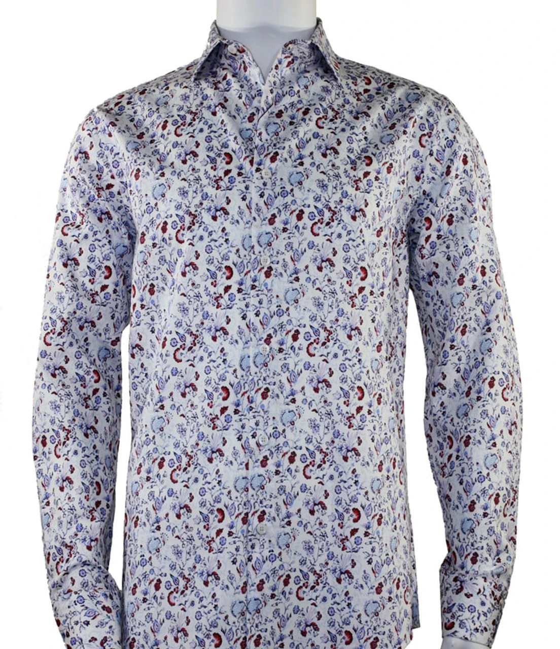 St. Cado Blue And Red Floral Fashion Shirt 3 St. Cado Blue And Red Floral Fashion Shirt