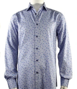 St. Cado Blue Petite Floral Fashion Shirt