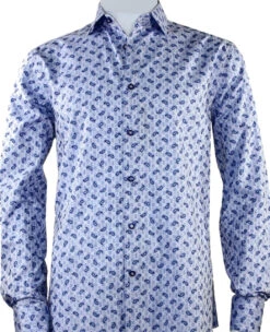 St. Cado Blue Paisley Fashion Shirt