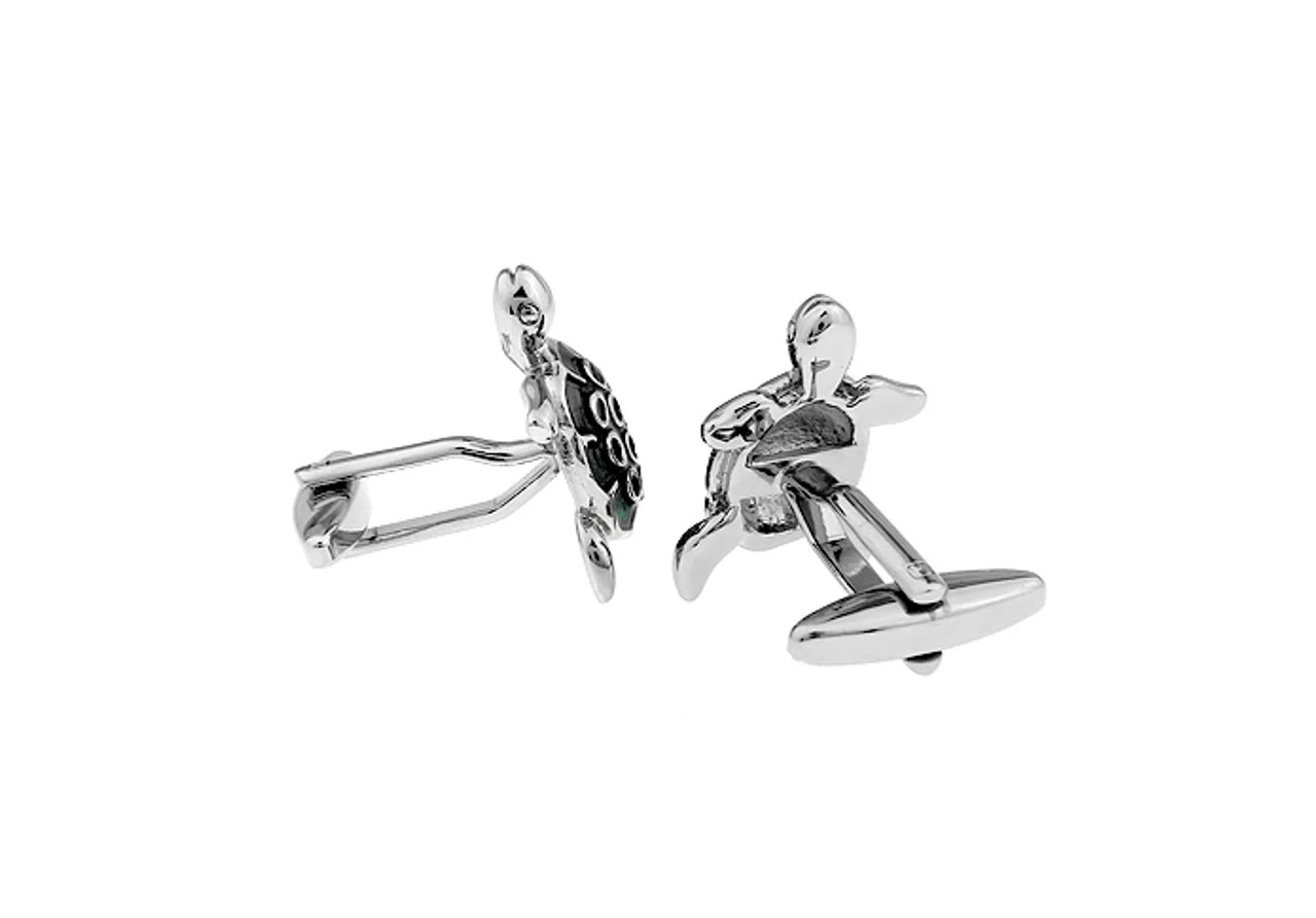 Enameled Black Turtle Cufflinks (V-CF-E168140B-S) 4 Enameled Black Turtle Cufflinks (V-CF-E168140B-S) - Image 2