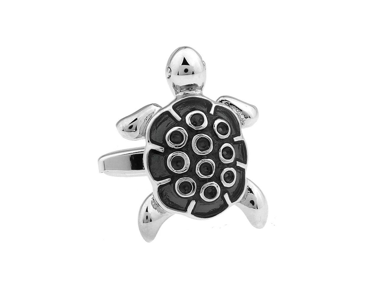 Enameled Black Turtle Cufflinks (V-CF-E168140B-S) 3 Enameled Black Turtle Cufflinks (V-CF-E168140B-S)