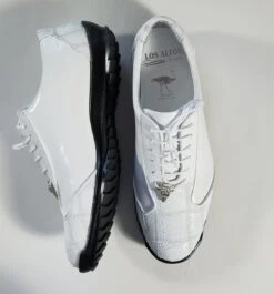 Los Altos Genuine Ostrich Leg Patch Design White Sneaker -Fashion Formal Wear Store 20200723 115752 54497.1595532473