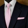Antonia Silk Tie W/Pocket Square - Pink & White Petite Plaid -Fashion Formal Wear Store 20230127 115346 46946.1674942375