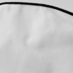 100% Cotton White 2-in-1 Pouf Round Pocket Square With Black Trim -Fashion Formal Wear Store 20230401 114119 66973.1680384637