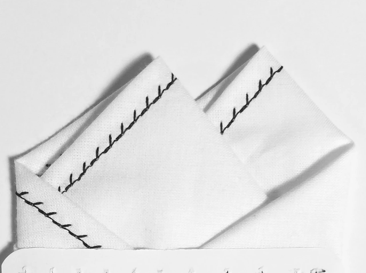 100% Cotton Pre-Folded Pocket Square Handkerchief Insert - Black On White 6 100% Cotton Pre-Folded Pocket Square Handkerchief Insert - Black On White - Image 4