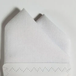 White Linen Blend Pre-Folded Pocket Square Handkerchief Insert - 2 Point -Fashion Formal Wear Store 2 pt white linen 4 72347.1684531678