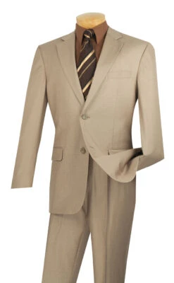 Vinci 2-Button Texture Weave Suit With Flat-Front Slacks - X-Long Sizes 10 Vinci 2-Button Texture Weave Suit With Flat-Front Slacks - X-Long Sizes -Fashion Formal Wear Store 2lk 1 beige 7 23848.1521664786