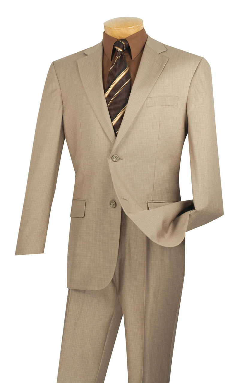 Vinci 2-Button Texture Weave Suit With Flat-Front Slacks - X-Long Sizes 6 Vinci 2-Button Texture Weave Suit With Flat-Front Slacks - X-Long Sizes - Image 4