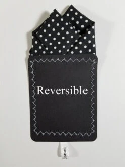 Small White Dots On Black 100% Cotton Pre-Folded Pocket Square Handkerchief Insert - 2 Point -Fashion Formal Wear Store 2p Black Dot 3 73884.1676402721