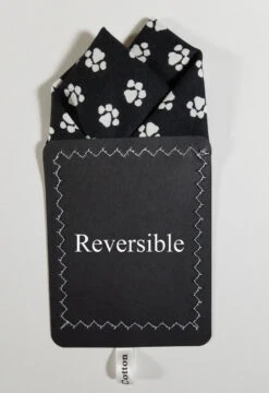 100% Cotton Black & White Paw Print Pre-Folded Pocket Square Insert -Fashion Formal Wear Store 2pt paw Prints 2 16475.1676399459