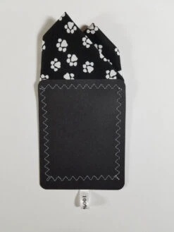 100% Cotton Black & White Paw Print Pre-Folded Pocket Square Insert -Fashion Formal Wear Store 2pt paw Prints 3 40236.1676399393