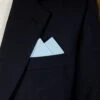 100% Light Blue Cotton Pre-Folded Pocket Square Handkerchief Insert - 2 Point -Fashion Formal Wear Store 2pt solid Blue a 87422.1650124923