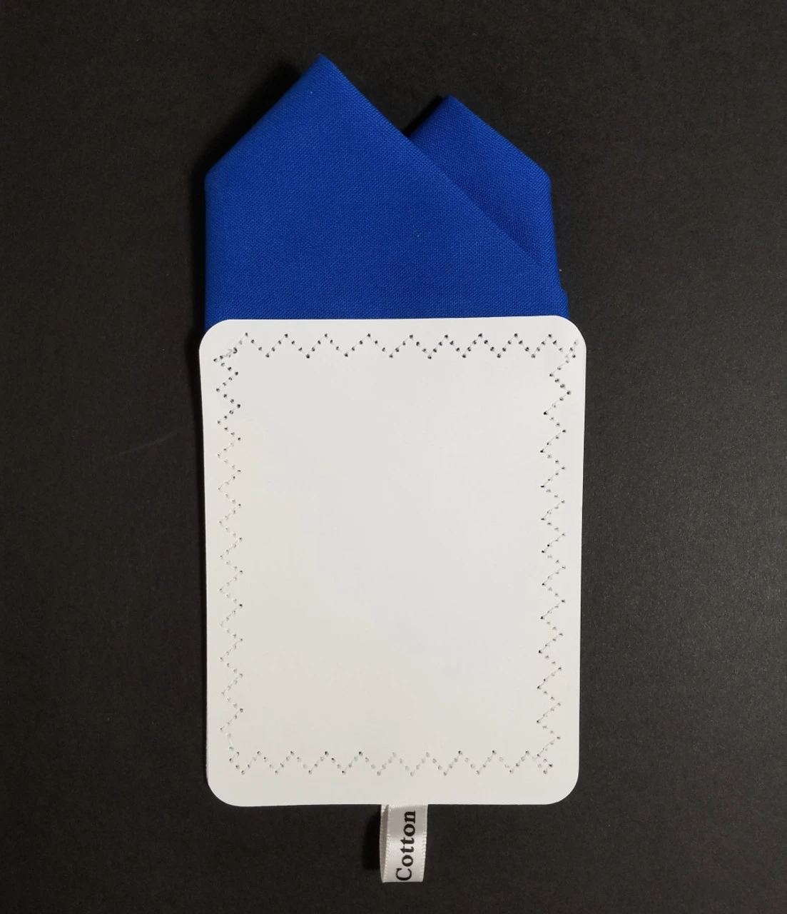 Royal Blue 100% Cotton Pre-Folded Pocket Square Handkerchief Insert - 2 Point 8 Royal Blue 100% Cotton Pre-Folded Pocket Square Handkerchief Insert - 2 Point - Image 6