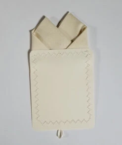 100% Ivory Cotton Pre-Folded Pocket Square Handkerchief Insert - 2 Point -Fashion Formal Wear Store 2pt solid ivory 5 80571.1650124835