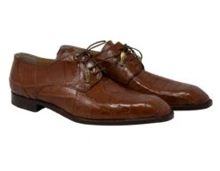 Mauri Genuine Dark Cognac Alligator Italian Dress Shoe
