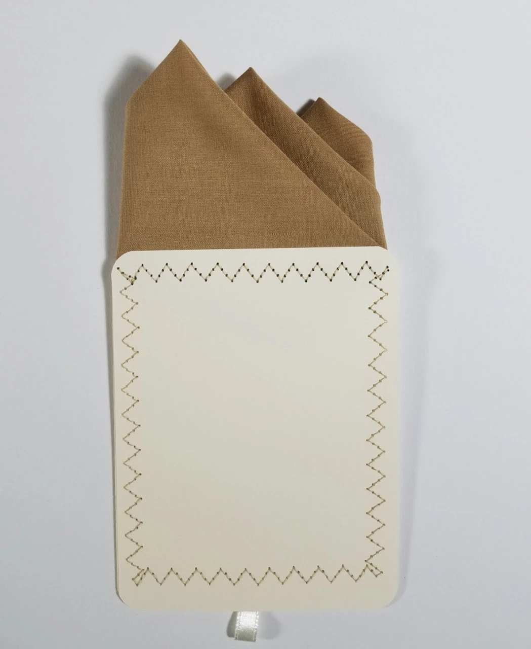 Golden Tan Silk With Cotton Pre-Folded Pocket Square Handkerchief Insert 6 Golden Tan Silk With Cotton Pre-Folded Pocket Square Handkerchief Insert - Image 4