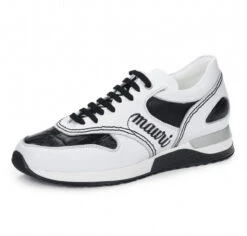 Mauri Genuine Crocodile And Leather White And Black Sneakers