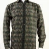 Bassiri Brown Crosshatch Pattern Long Sleeve Camp Shirt -Fashion Formal Wear Store 6291 orig 27231.1573195380