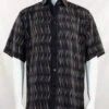 Bassiri Charcoal Dancing Line Design Short Sleeve Camp Shirt 2 Bassiri Charcoal Dancing Line Design Short Sleeve Camp Shirt -Fashion Formal Wear Store 62961 55892.1588927679