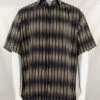 Bassiri Black & Brown Blurred Line Design Short Sleeve Camp Shirt