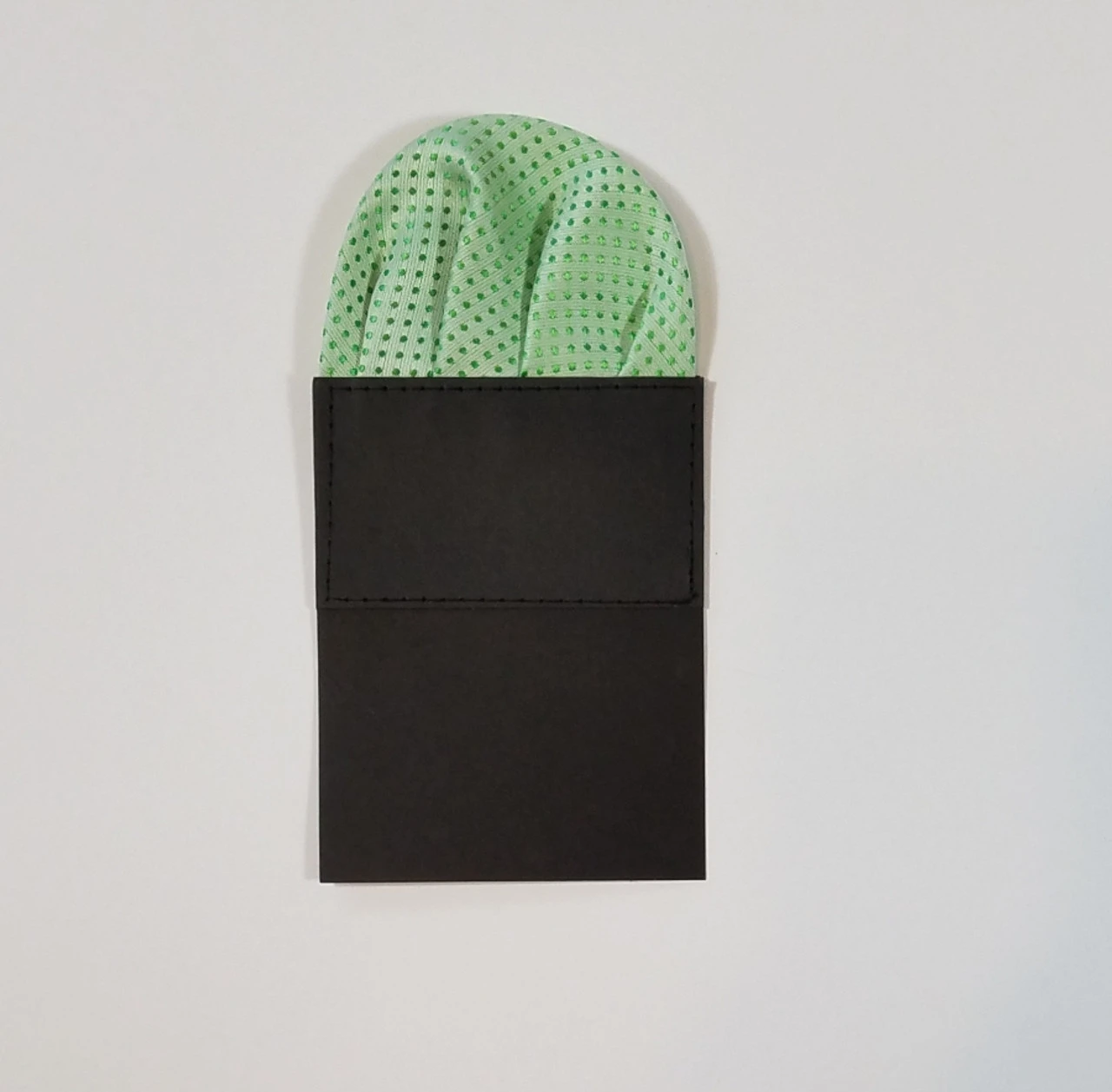 Pre-Folded Dotted Pocket Square Insert - Light Green 5 Pre-Folded Dotted Pocket Square Insert - Light Green - Image 3