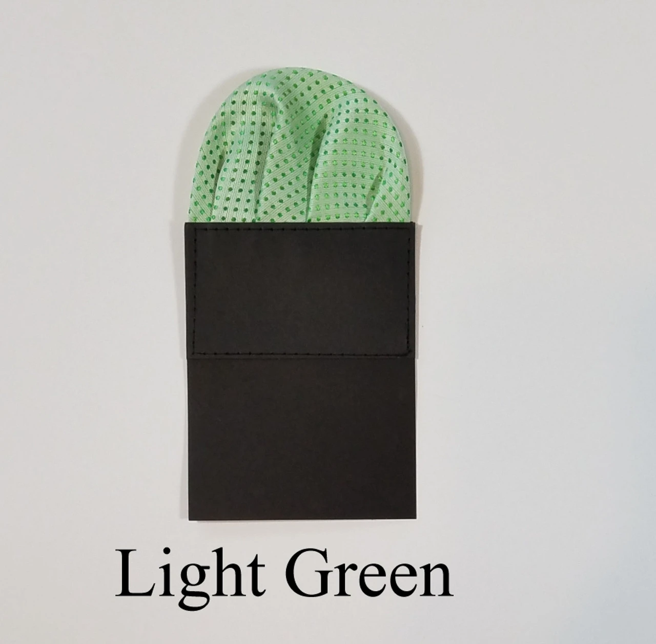 Pre-Folded Dotted Pocket Square Insert - Light Green 4 Pre-Folded Dotted Pocket Square Insert - Light Green - Image 2
