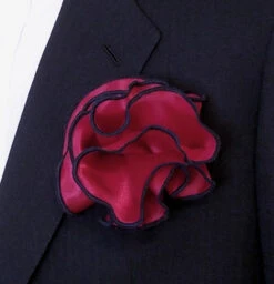 Antonio Ricci 2-in-1 Pouf Round Pocket Square - Dark Blue On Dark Red 9 Antonio Ricci 2-in-1 Pouf Round Pocket Square - Dark Blue On Dark Red -Fashion Formal Wear Store 91 2 19935.1631721440