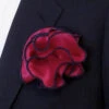 Antonio Ricci 2-in-1 Pouf Round Pocket Square - Dark Blue On Dark Red