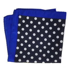 100% Silk Pocket Square Navy Blue Polka Dots With Yellow Paisleys 12.5in -Fashion Formal Wear Store AAPK 002 02 4 84220.1656364718
