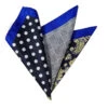 100% Silk Pocket Square Navy Blue Polka Dots With Yellow Paisleys 12.5in -Fashion Formal Wear Store AAPK 002 02 59403.1656364750