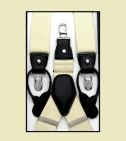 Antonia Convertible Button & Clip Stretch Braces - Suspenders - Buttercream