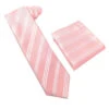 Antonia 100% Silk Tie W/Pocket Square - Light Pink With White Stripes 2 Antonia 100% Silk Tie W/Pocket Square - Light Pink With White Stripes -Fashion Formal Wear Store ACT WTH 608 20580.1674420374