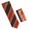 Antonia 100% Silk Tie W/Pocket Square - Copper & Charcoal Blended Stripes 2 Antonia 100% Silk Tie W/Pocket Square - Copper & Charcoal Blended Stripes -Fashion Formal Wear Store ACT WTH 826 14054.1674424336