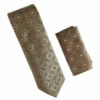 Antonia 100% Silk Tie W/Pocket Square - Light Gold & Tan Medallion Design 1 Antonia 100% Silk Tie W/Pocket Square - Light Gold & Tan Medallion Design -Fashion Formal Wear Store ACT WTH 832 76915.1674423290
