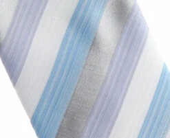 Antonia 100% Silk Tie W/Pocket Square - Pastel & Silver Stripes -Fashion Formal Wear Store ACT WTH 855 2 33064.1674415632