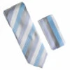 Antonia 100% Silk Tie W/Pocket Square - Pastel & Silver Stripes -Fashion Formal Wear Store ACT WTH 855 42310.1674415624