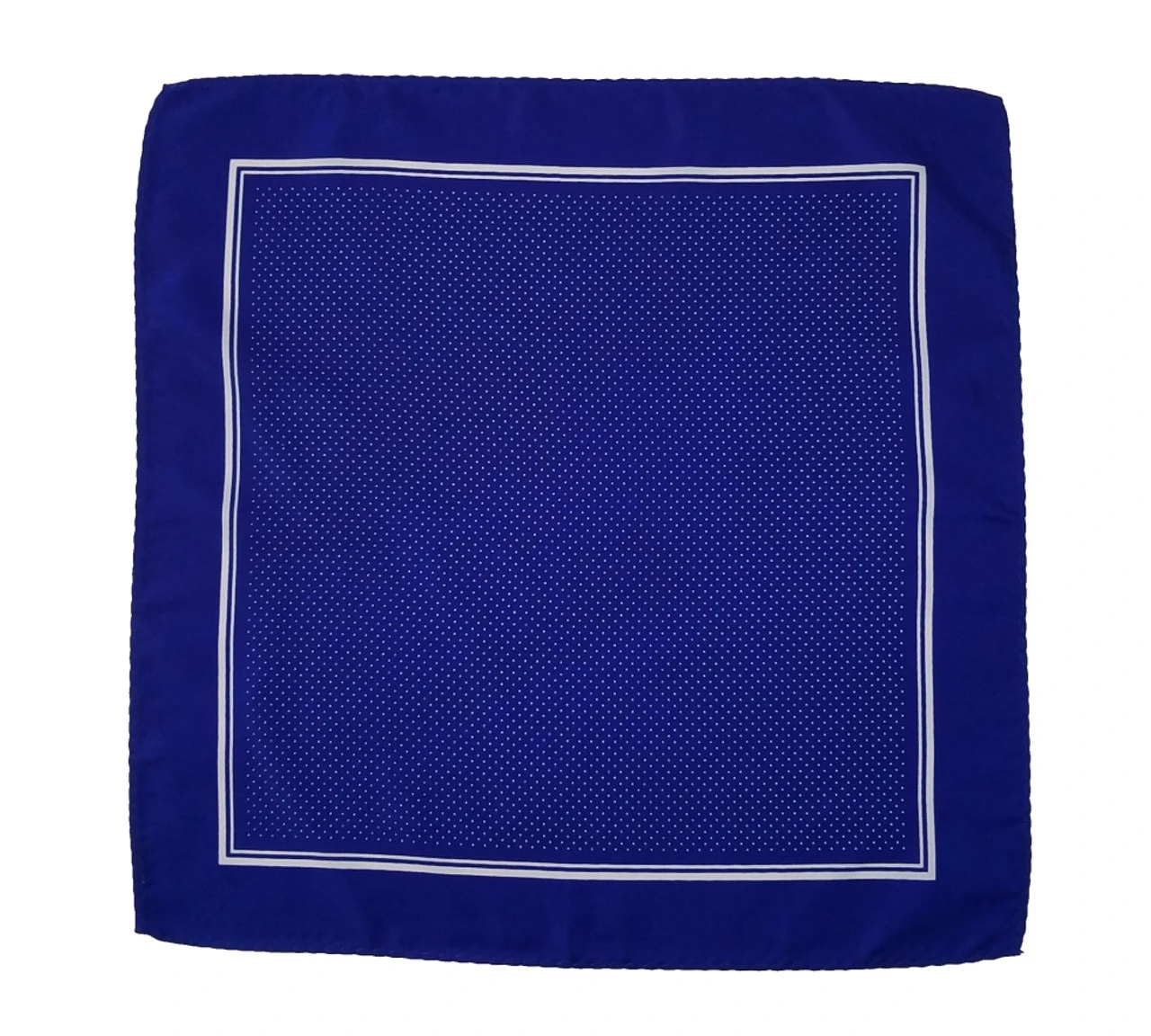 100% Silk Pocket Square - Royal Blue & White Tiny Polka Dots 12.5in X 12.5in 5 100% Silk Pocket Square - Royal Blue & White Tiny Polka Dots 12.5in X 12.5in - Image 3